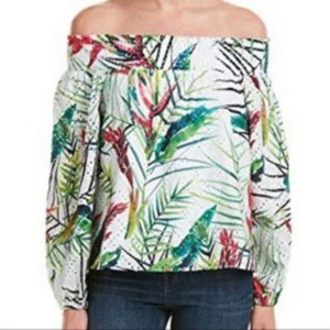 Parker Teagan Eyelet‎ Printed Off-the-Shoulder Blouse